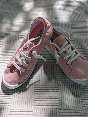 Not Rated Blush Pink Canvas Lace-Up Sneakers